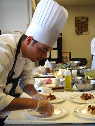 a chef preparing food