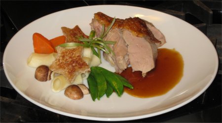Plate of Duck, Vegetables and Sauce