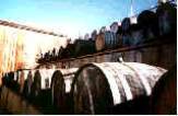 Sherry wine barrels ageing in the sun.