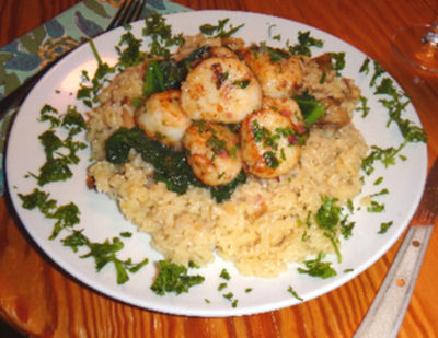 Chopped Parsley on the Rim of a Plate