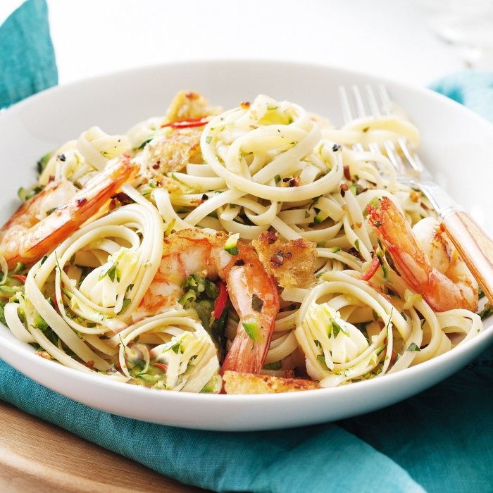 Image of Chilli prawn linguine