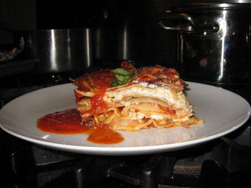 Aslice of lasagna