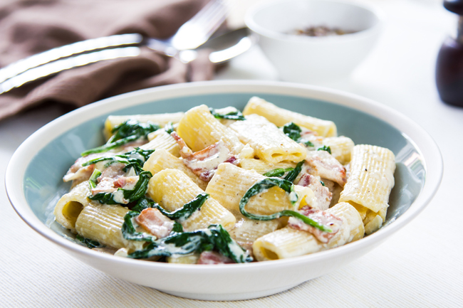 Bowl of Creamy Rigatoni
